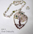 rosequartz tree of life on leaf